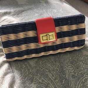 Jcrew super cute whicker clutch!